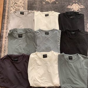 Cuts brand mens curved hem t shirts! 9 pack of cool tones! Never worn!